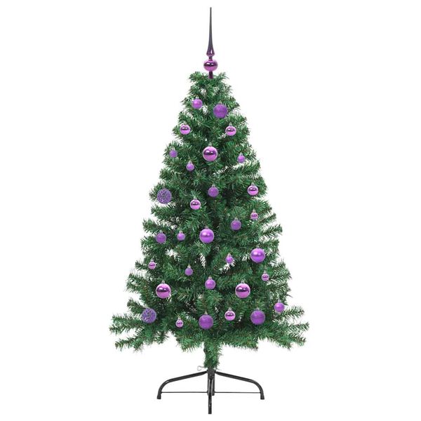 vidaXL Kunstmatig Voorverlicht Kerstboom met 150 LED Groen 150 cm PVC