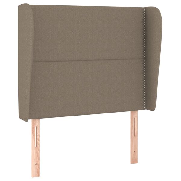 vidaXL Hoofdbord met randen 93x23x118/128 cm stof taupe