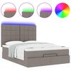 vidaXL Ottoman bed met matras en LED's 140x190cm stof taupe