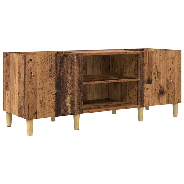 vidaXL Platenkast Oud Hout 121 x 38 x 48 cm Bewerkt hout