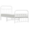 vidaXL Bedframe met hoofd- en voeteneinde metaal wit 90x190 cm