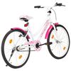 vidaXL Kinderfiets 24 inch roze en wit
