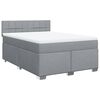vidaXL Boxspring met matras stof lichtgrijs 160x200 cm