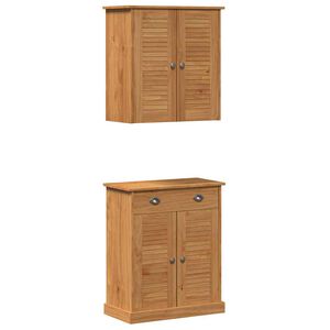 vidaXL Badkamermeubelset met plank VIGO 2 pcs Bruin en Honingbruin
