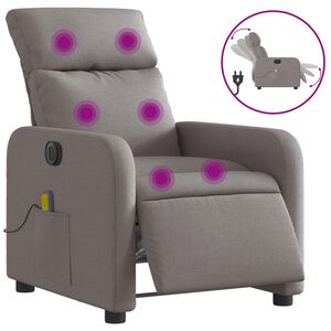 vidaXL Massagestoel elektrisch verstelbaar stof taupe