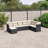 vidaXL 8-delige Loungeset met kussens poly rattan zwart