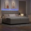 vidaXL LED Box Spring Bed met matras Taupe 200 x 200 cm Stof
