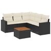 vidaXL 6-delige Loungeset met kussens poly rattan zwart