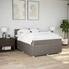 vidaXL Boxspring met matras stof taupe 140x190 cm