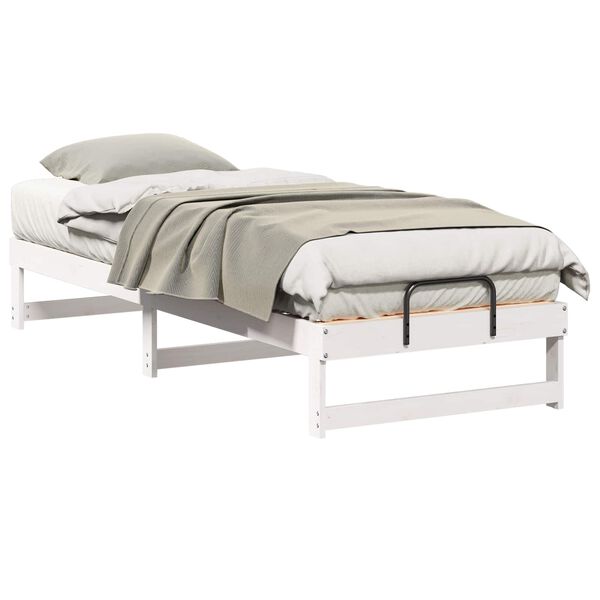 vidaXL Bedframe Wit 90 x 210 cm Massief grenenhout