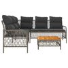 vidaXL 2-delige Loungeset met kussens poly rattan grijs