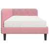 vidaXL Hoekbedframe met matras Roze 100 x 200 cm Fluweel