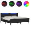 vidaXL Bedframe met LED-stripverlichting Zwart 180 x 200 cm Kunstleer