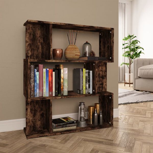 vidaXL Boekenkast / kamerscherm 80x24x96 cm bewerkt hout gerookt eiken