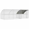 vidaXL Kippenhok met 2 deuren 3 st Zilver 600x200x200 cm Staal en PE