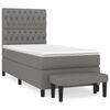 vidaXL Boxspring met matras stof donkergrijs 90x190 cm