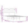 vidaXL Bedframe met hoofdbord metaal zwart 120x190 cm