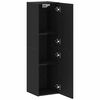 vidaXL Wand TV Kast 30,5 x 30 x 110 cm Zwart Eiken Bewerkt hout