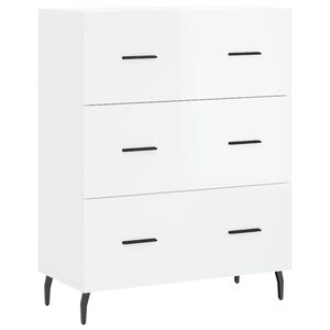 vidaXL Dressoir 69,5x34x90 cm bewerkt hout hoogglans wit