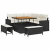 vidaXL Tuinbankenset 8 st Zwart poly rattan