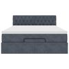 vidaXL Ottoman bed met matras en LED's 140x200cm fluweel donkergrijs