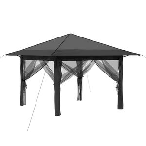 vidaXL Gazebo met 4 Zijwanden Lichtgrijs en antracietkleurig