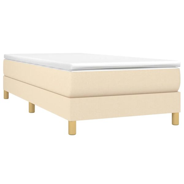 vidaXL Boxspring bed 90x190 cm stof cr&egrave;mekleurig