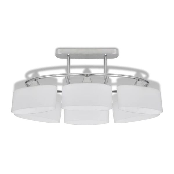 vidaXL Plafondlamp met ellipsvormige glazen kappen 6xE14