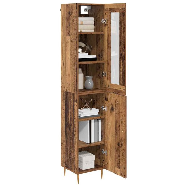 vidaXL Hoge kast 2 pcs Oud Hout Bewerkt hout