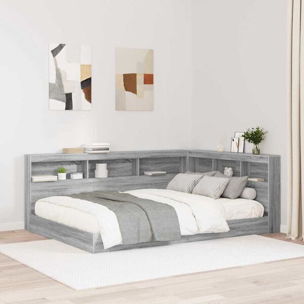 vidaXL Boekenkast Bed Grijs sonoma 150 x 200 cm Bewerkt hout
