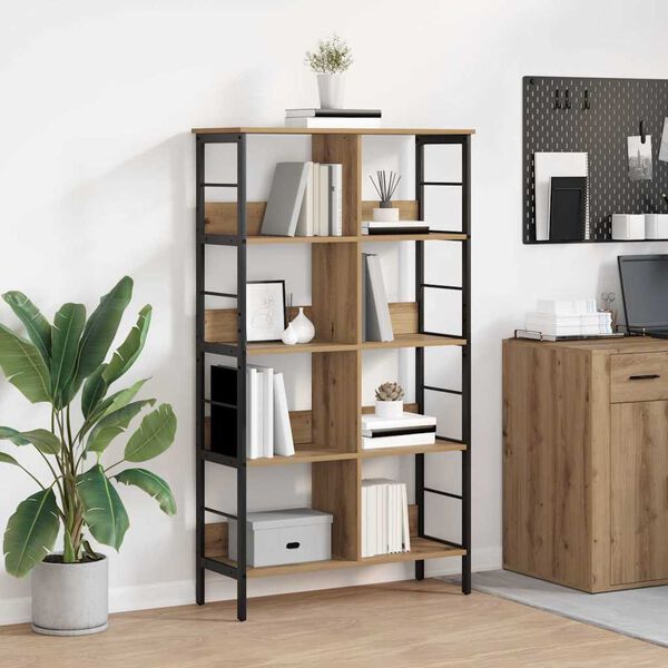 vidaXL Boekenkast Artisan Eiken 82 x 32 x 144,5 cm Bewerkt hout