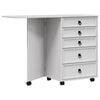 vidaXL Rolkast met lades en opklapbaar blad CORONA Wit