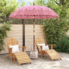 vidaXL Balinese parasol met basis Roze 215 x 215 x 260 cm