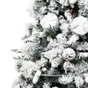vidaXL Kerstboom met LED en dennenappels en sneeuw 195 cm PVC en PE
