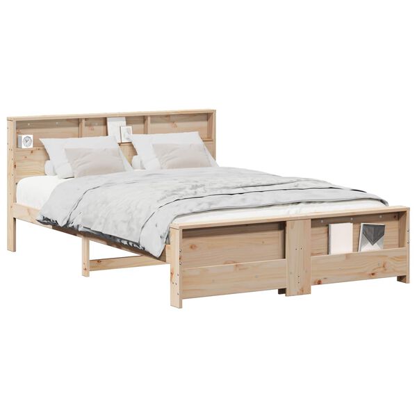 vidaXL Bedframe met hoofdeinde Bruin 140 x 200 cm Bewerkt hout