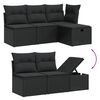 vidaXL 11-delige Loungeset met kussens poly rattan zwart