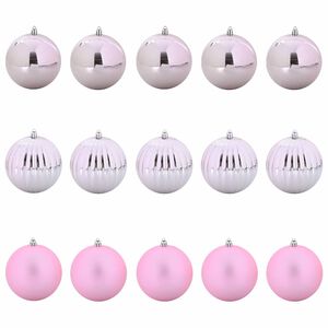 vidaXL Kerstbal Set XL 15 st Roze &Oslash; 10 cm Kunststof