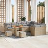 vidaXL Tuin Sofa Set met kussen met opslag 12 pcs beige en lichtgrijs