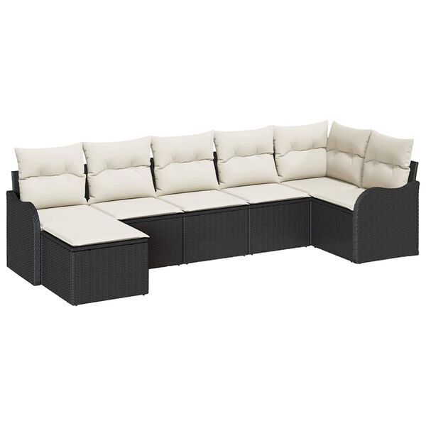 vidaXL Tuin Sofa Set Zwart poly rattan