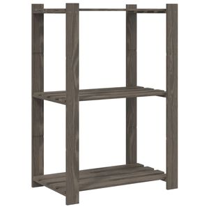 vidaXL Opbergrek 3-laags 60x38x90 cm massief grenenhout grijs