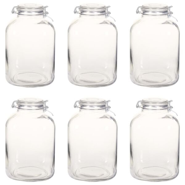 vidaXL Jampotten met sluiting 6 st 5 L glas
