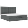 vidaXL Ottoman bed met matras en LED's 180x200cm stof donkergrijs