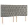 vidaXL Hoofdbord lichtgrijs 200x7x118/128 cm fluweel