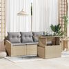 vidaXL Tuin Sofa Set met opslag 5 pcs Beige Poly riet