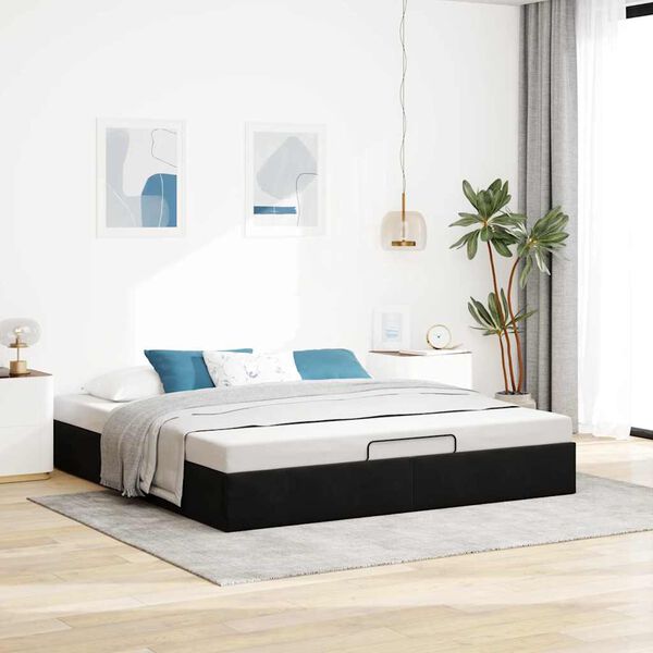 vidaXL Ottoman bedframe zonder matras 180x200 cm fluweel zwart