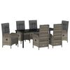 vidaXL Tuin eettafelset 7 st Grijs poly rattan