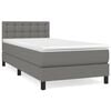 vidaXL Boxspring met matras stof donkergrijs 100x200 cm