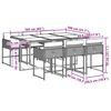 vidaXL 7-delige Tuinset met kussens poly rattan grijs