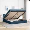 vidaXL Ottoman bed met matras en LED's 180x200 cm fluweel donkerblauw