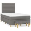 vidaXL Boxspring met matras stof donkergrijs 120x190 cm